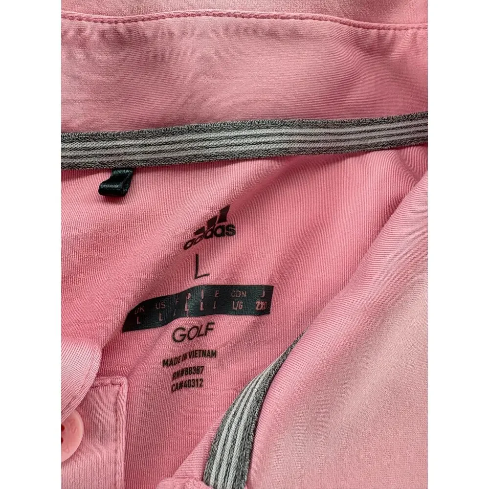 Adidas Golf Polo Men's L Pink Embroidered Pine Lake EUC